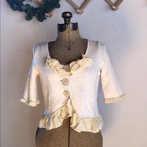 Anthropologie | Knitted Dove Ivory Cardigan | M